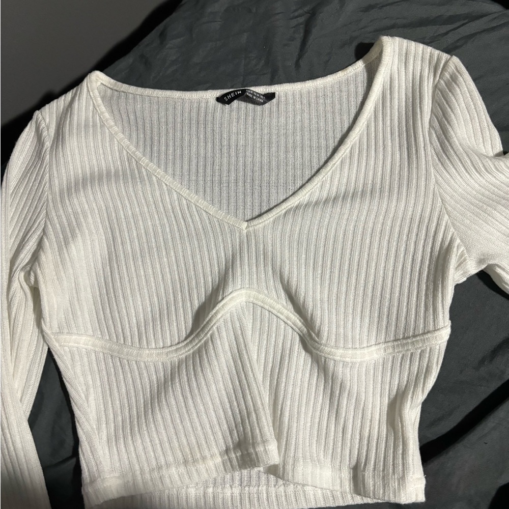 white ribbed top